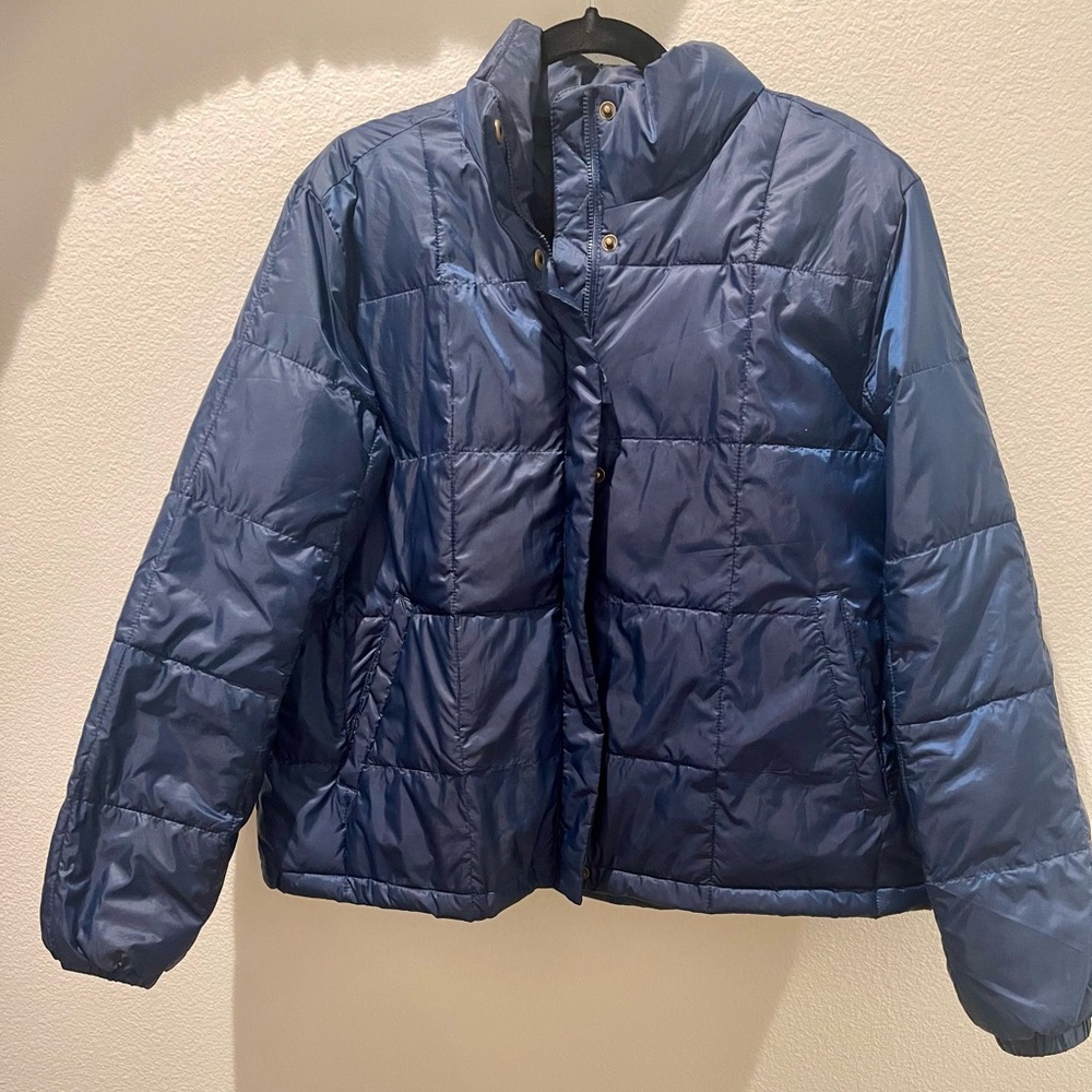 Madewell Puffer Jacket, Navy Blue, Size L